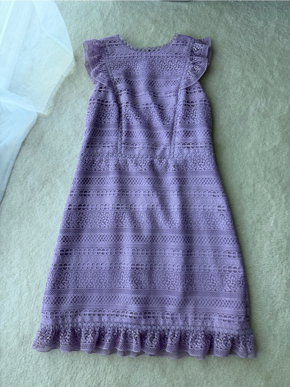 J. Crew Lavender Lace Knit Eyelet Shift Dress
